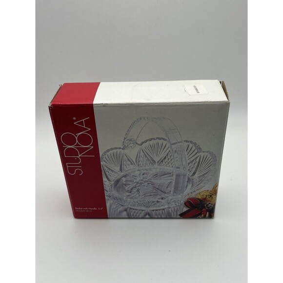 Studio Nova Holiday Bells Basket With Handle Christmas Seasonal Candy Nut Dish - Picture 5 of 6